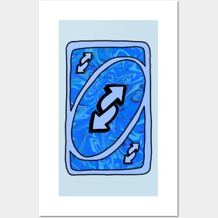 Trippy blue Uno reverse card Posters and Art